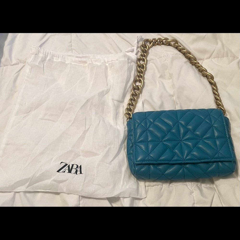 Zara blue shoulder bag